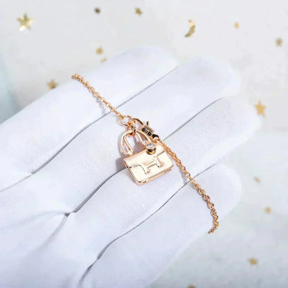 [AuraEcho]AMULETTE PEDANT ROSE GOLD NECKLACE