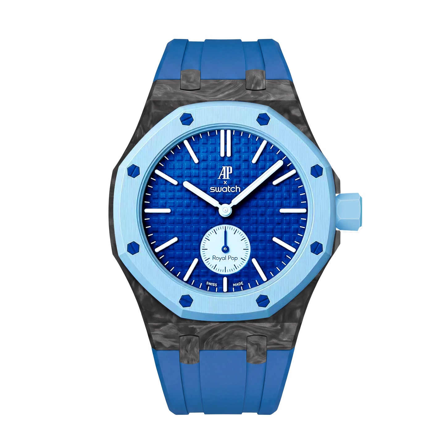 [AuraEcho]Royal Oak Pop Exclusive Carbon‑fiber Case & Silicone Strap(Only Strap)