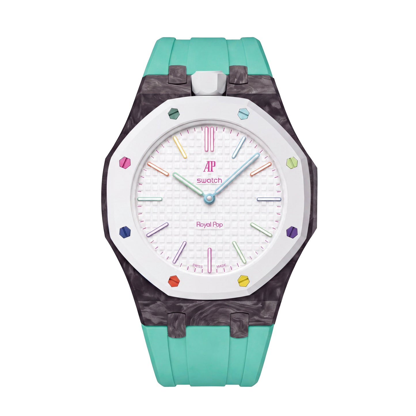 [AuraEcho]Royal Oak Pop Exclusive Carbon‑fiber Case & Silicone Strap(Only Strap)