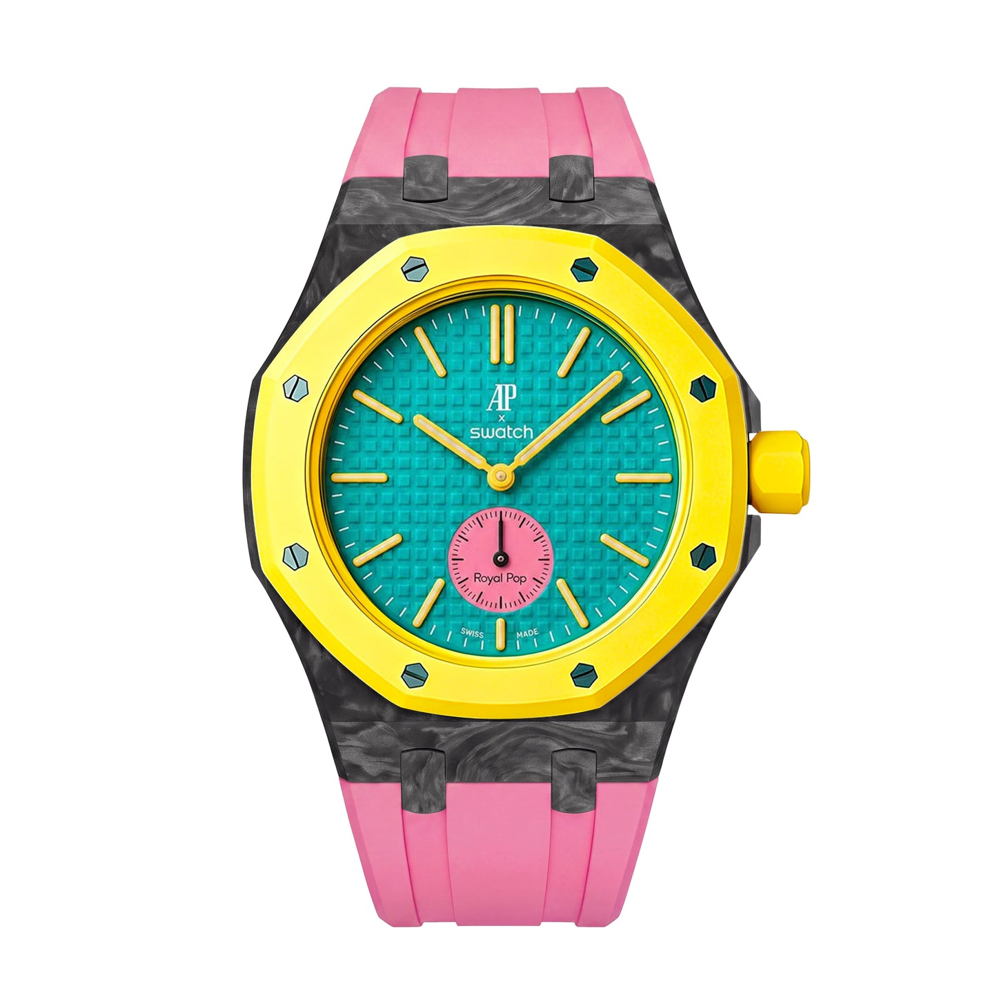 [AuraEcho]Royal Oak Pop Exclusive Carbon‑fiber Case & Silicone Strap(Only Strap)