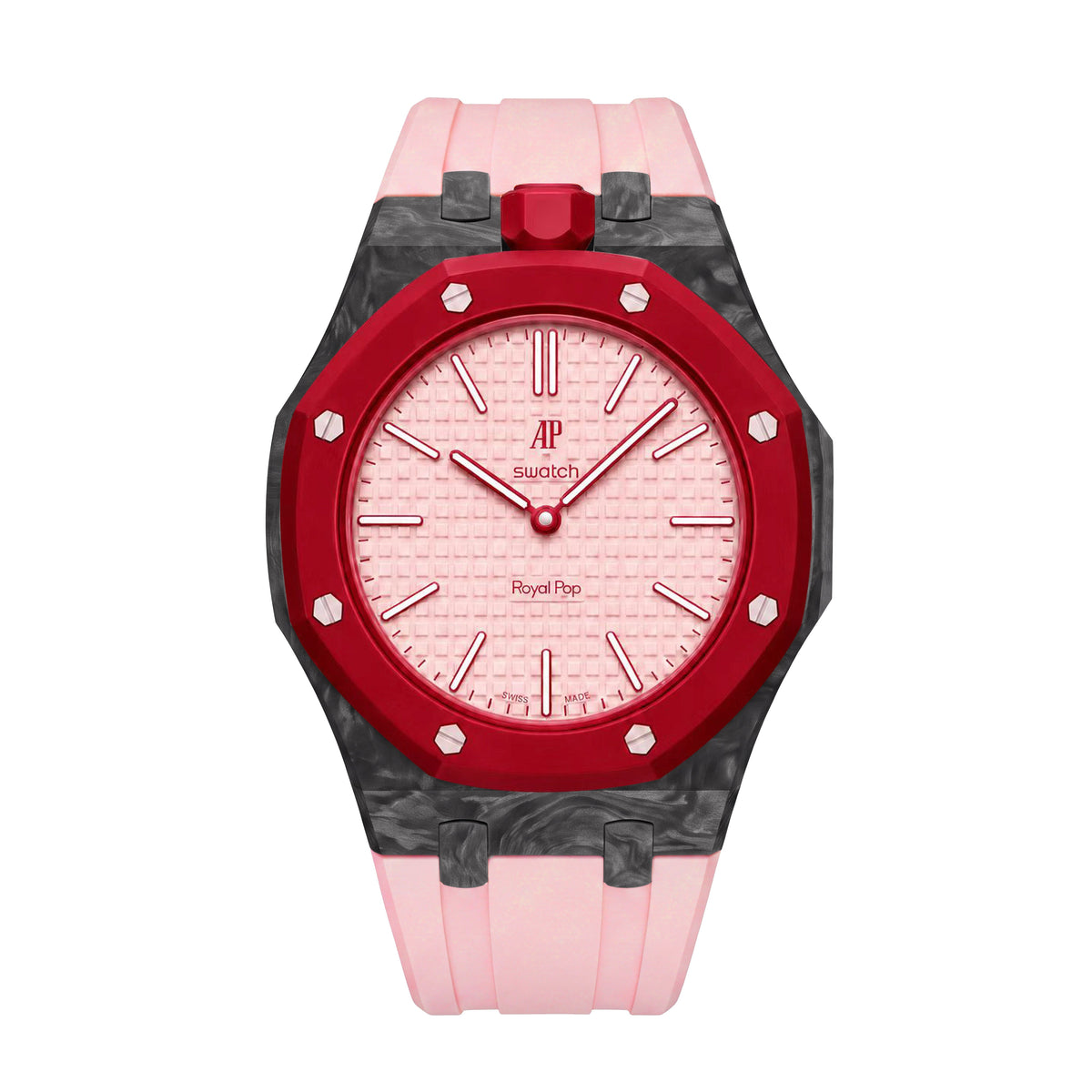 [AuraEcho]Royal Oak Pop Exclusive Carbon‑fiber Case & Silicone Strap(Only Strap)