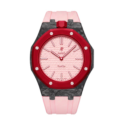 [AuraEcho]Royal Oak Pop Exclusive Carbon‑fiber Case & Silicone Strap(Only Strap)
