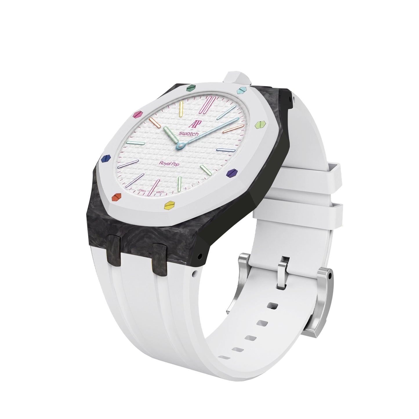 [AuraEcho]Royal Oak Pop Exclusive Carbon‑fiber Case & Silicone Strap(Only Strap)