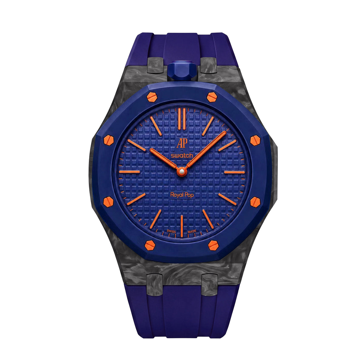 [AuraEcho]Royal Oak Pop Exclusive Carbon‑fiber Case & Silicone Strap(Only Strap)