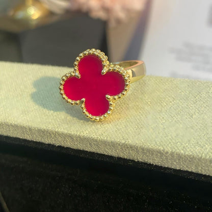 [AuraEcho]NEW CLOVER PINK ENAMEL RINGS
