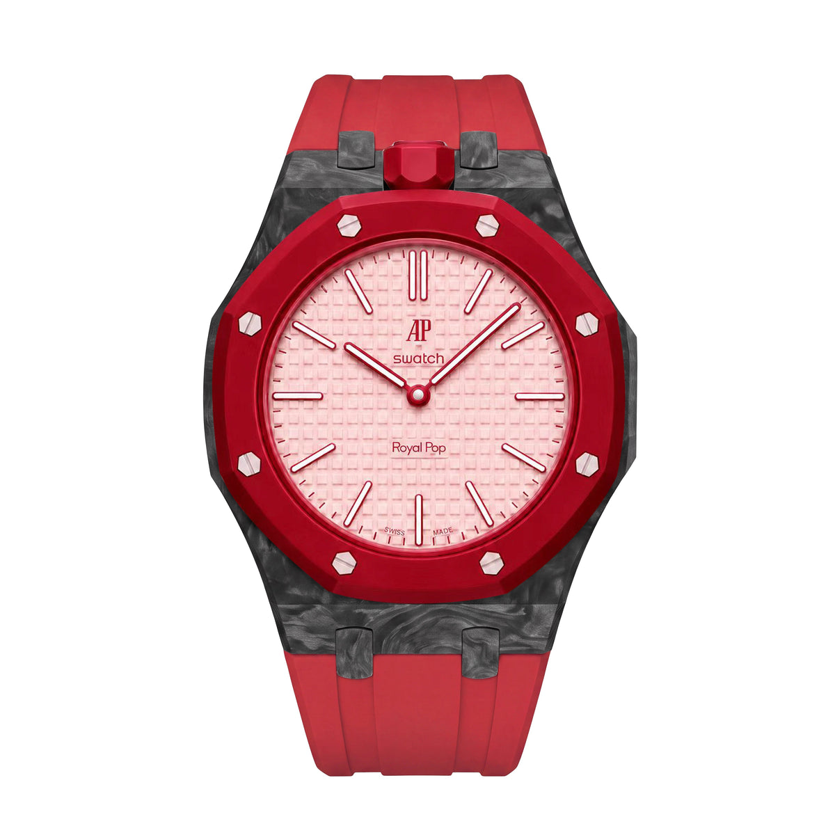 [AuraEcho]Royal Oak Pop Exclusive Carbon‑fiber Case & Silicone Strap(Only Strap)