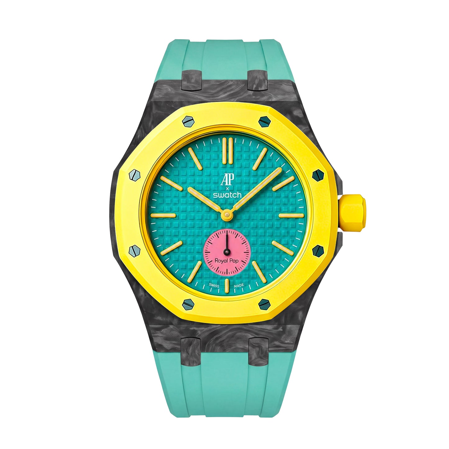 [AuraEcho]Royal Oak Pop Exclusive Carbon‑fiber Case & Silicone Strap(Only Strap)