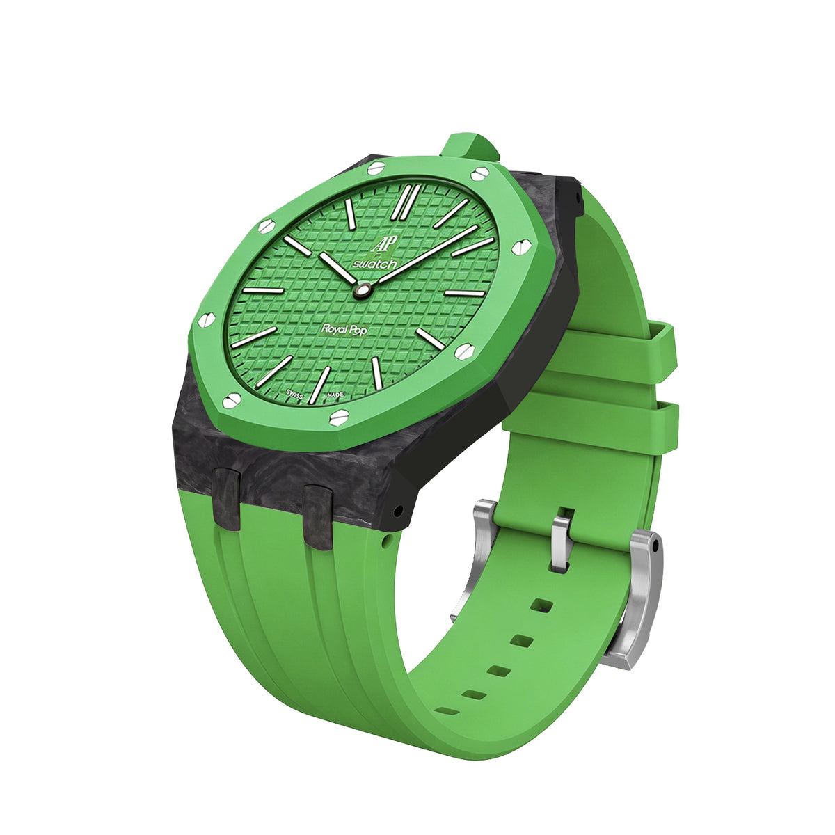 [AuraEcho]Royal Oak Pop Exclusive Carbon‑fiber Case & Silicone Strap(Only Strap)