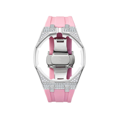 [AuraEcho] Royal Oak Pop Exclusive Steel Case With Diamond(Moissanite) & Silicone Strap