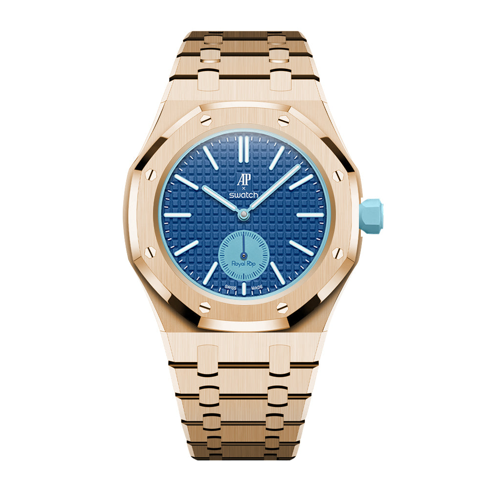 [AuraEcho]Royal Oak Pop Exclusive Steel Case & Strap Full‑wrap Embedded Watch Band (AP6013A)(Only Strap)