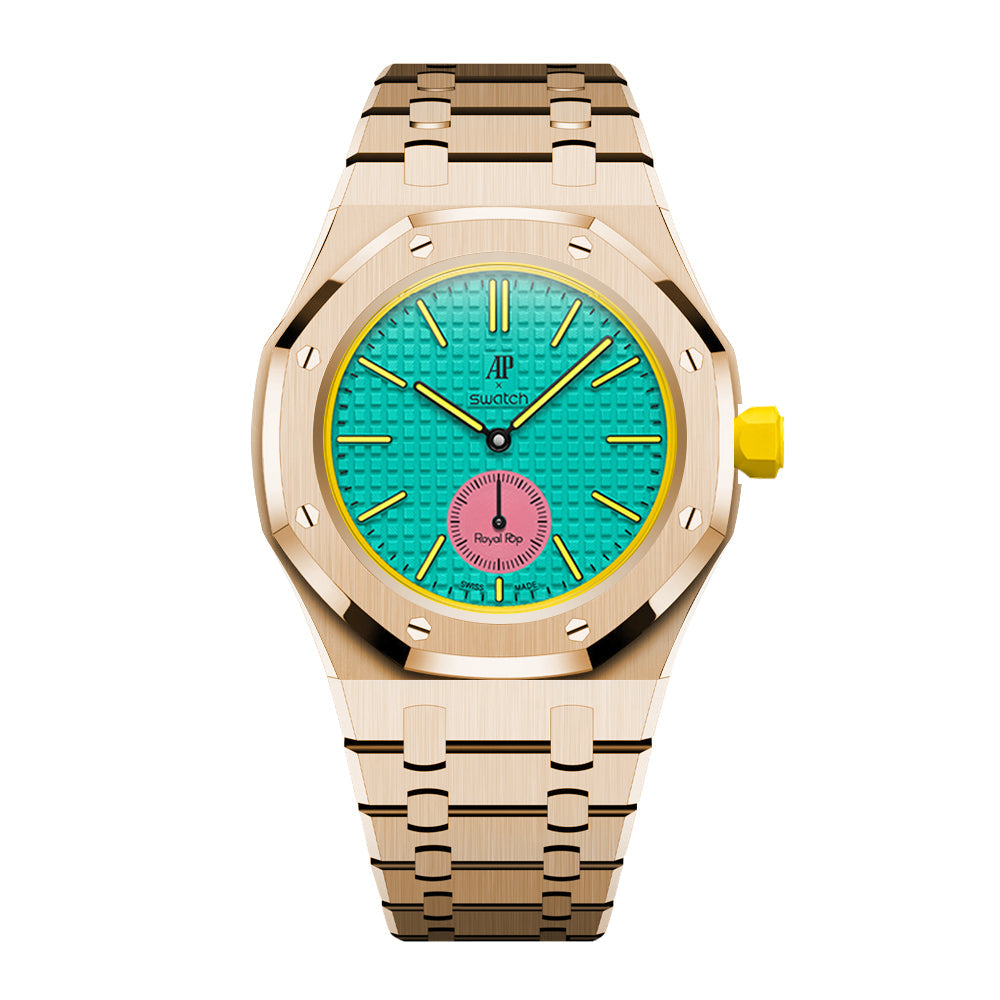 [AuraEcho]Royal Oak Pop Exclusive Steel Case & Strap Full‑wrap Embedded Watch Band (AP6013A)(Only Strap)