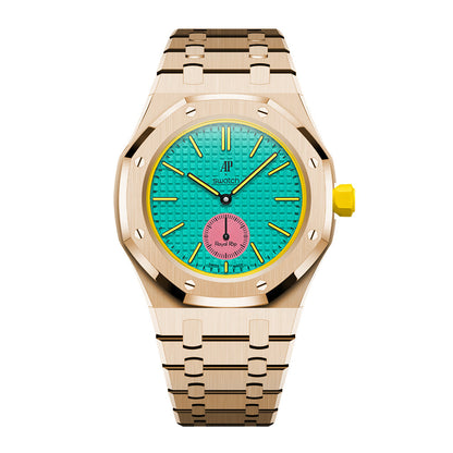 [AuraEcho]Royal Oak Pop Exclusive Steel Case & Strap Full‑wrap Embedded Watch Band (AP6013A)(Only Strap)