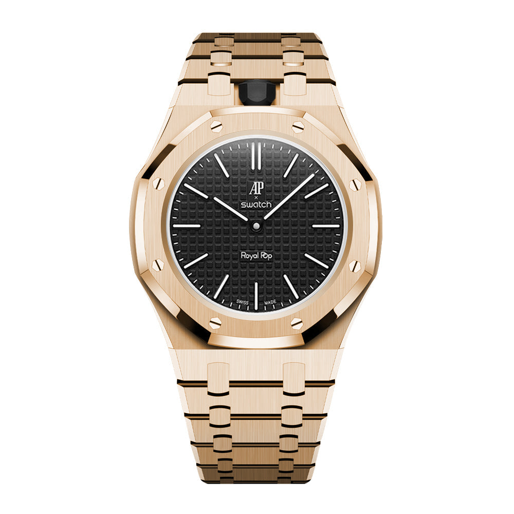 [AuraEcho]Royal Oak Pop Exclusive Steel Case & Strap Full‑wrap Embedded Watch Band (AP6013A)(Only Strap)