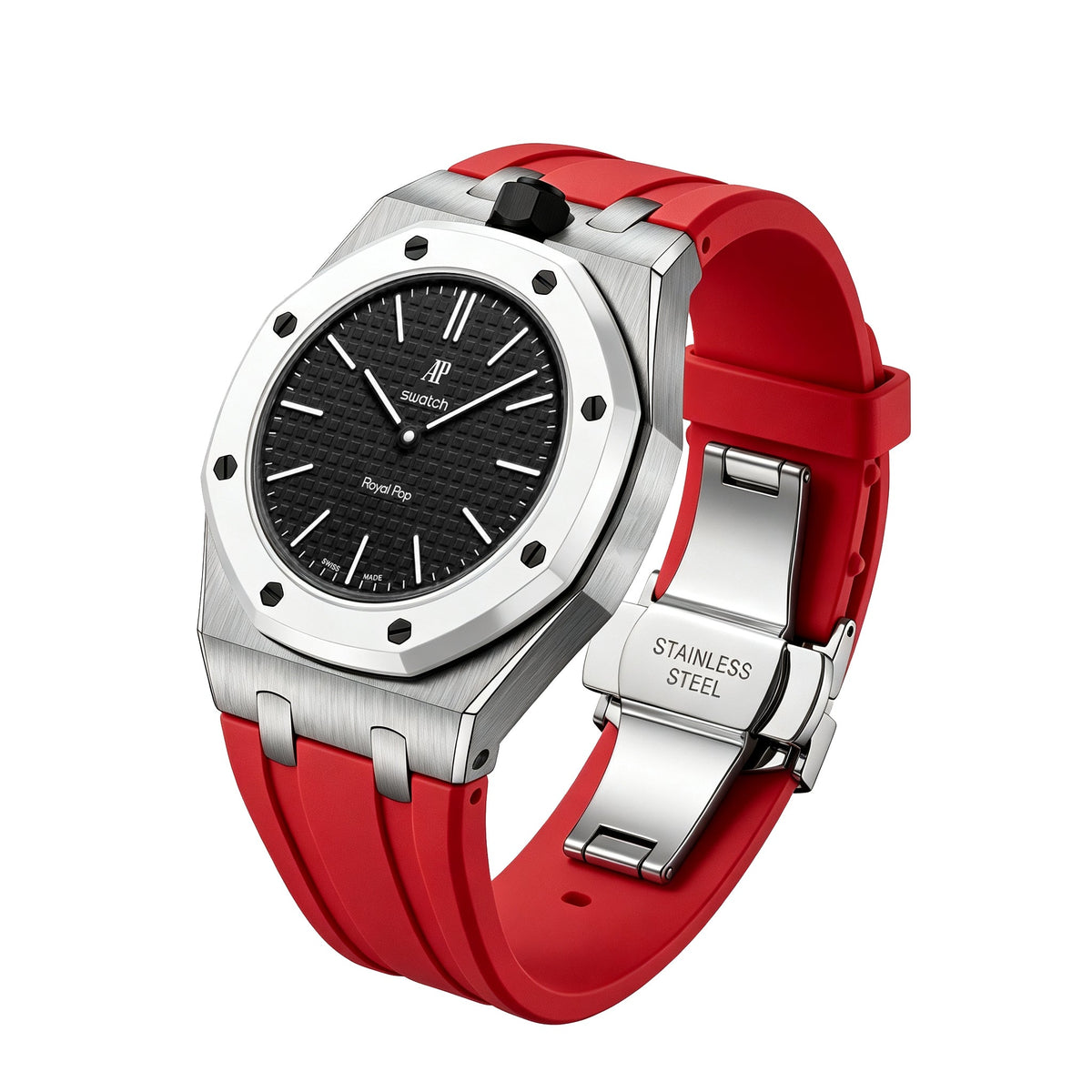 [AuraEcho]Royal Oak Pop Exclusive Steel Case & Silicone Strap With Cradle(Only Strap)