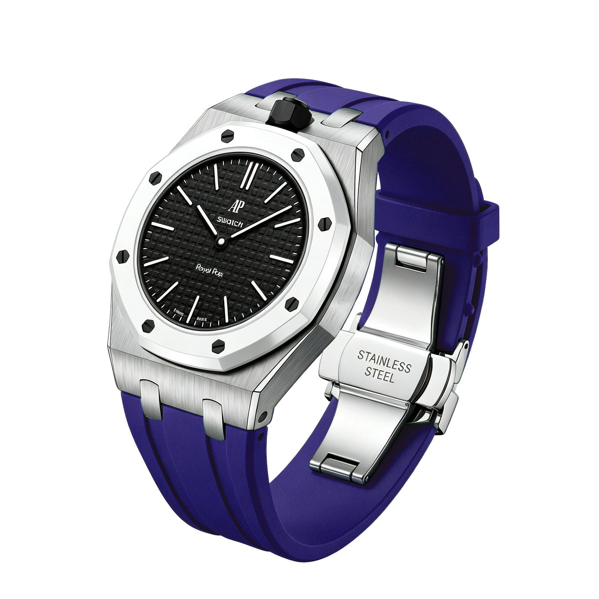 [AuraEcho]Royal Oak Pop Exclusive Steel Case & Silicone Strap With Cradle(Only Strap)