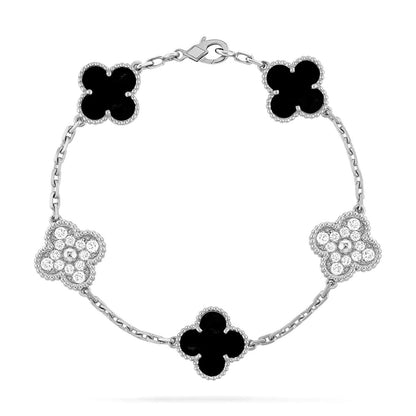 [AuraEcho] CLOVER 5 MOTIF ONYXS BRACELET COLLECTION