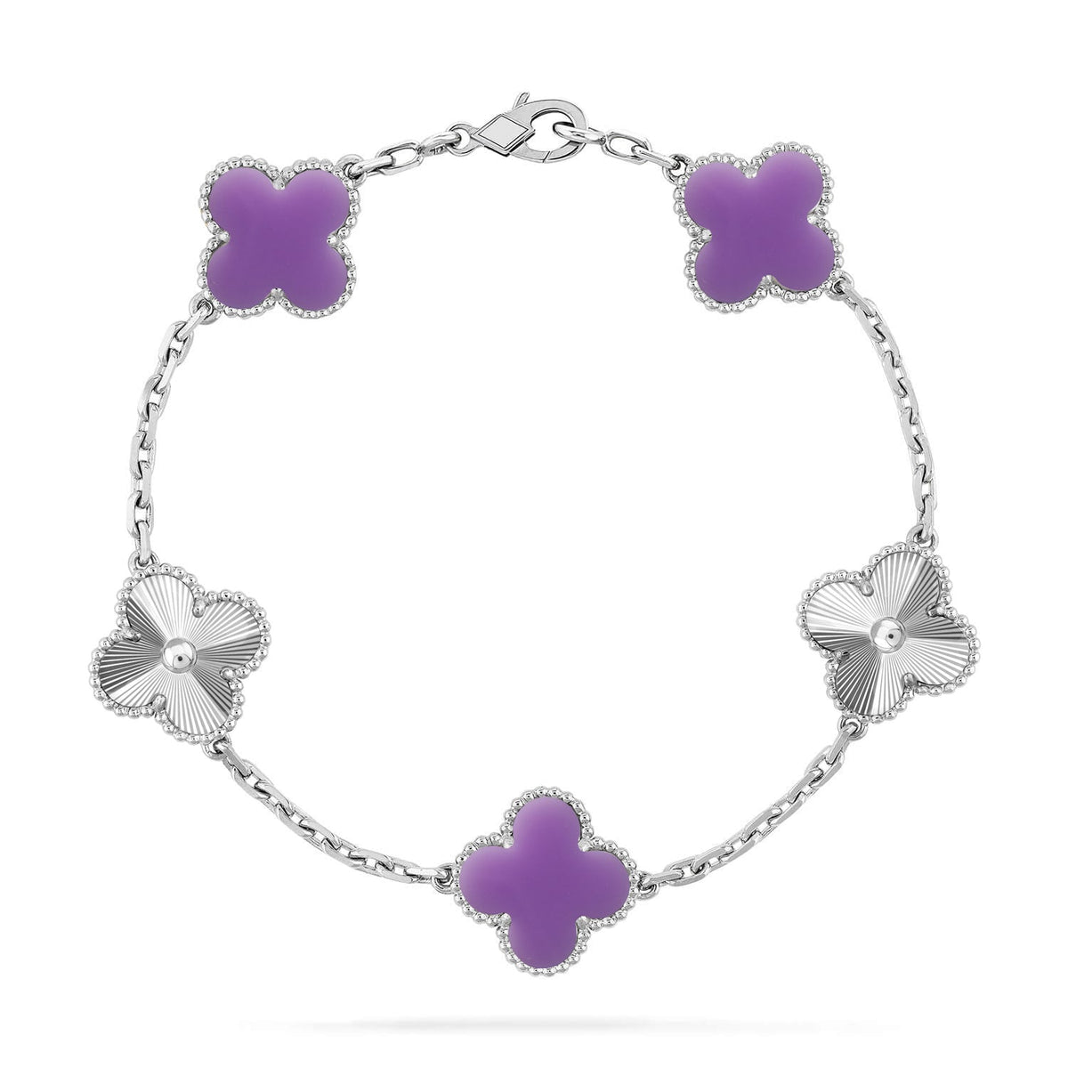 [AuraEcho]CLOVER 5 MOTIF LIGHT PURPLE BRACELET COLLECTION