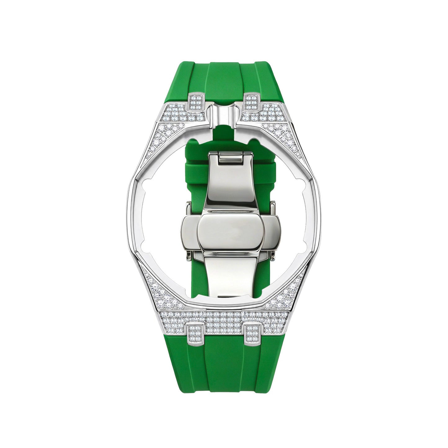 [AuraEcho] Royal Oak Pop Exclusive Steel Case With Diamond(Moissanite) & Silicone Strap