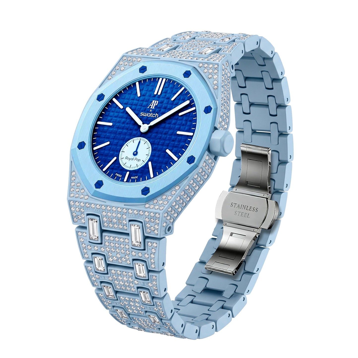 [AuraEcho]Royal Oak Pop Exclusive Bioceramic Case & Bioceramic Strap Full Diamond(Only Strap)