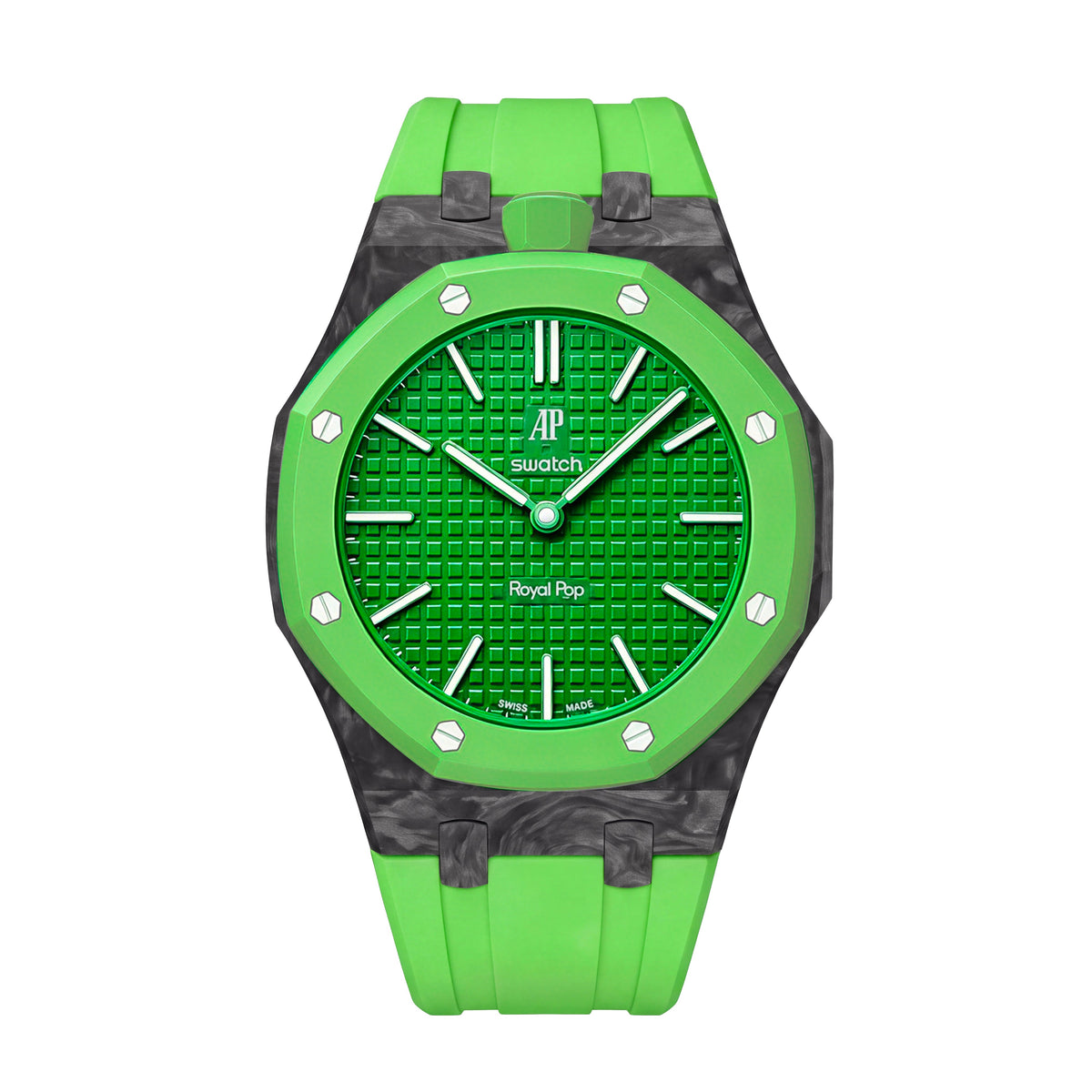 [AuraEcho]Royal Oak Pop Exclusive Carbon‑fiber Case & Silicone Strap(Only Strap)