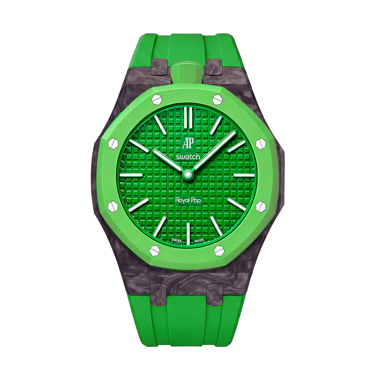 [AuraEcho]Royal Oak Pop Exclusive Carbon‑fiber Case & Silicone Strap(Only Strap)
