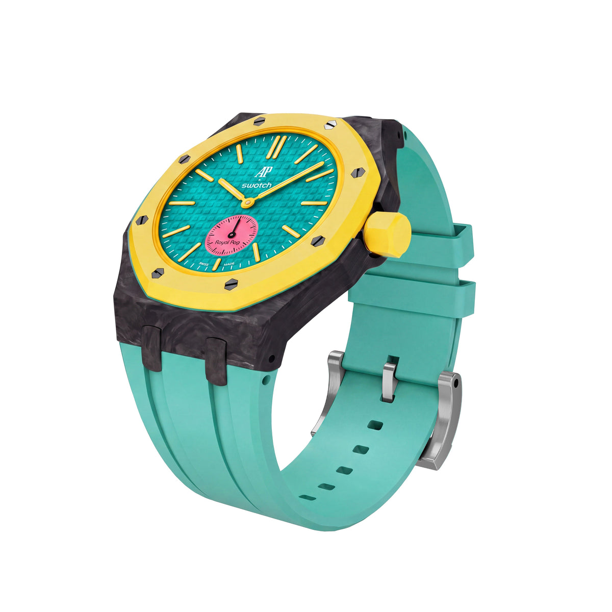 [AuraEcho]Royal Oak Pop Exclusive Carbon‑fiber Case & Silicone Strap(Only Strap)