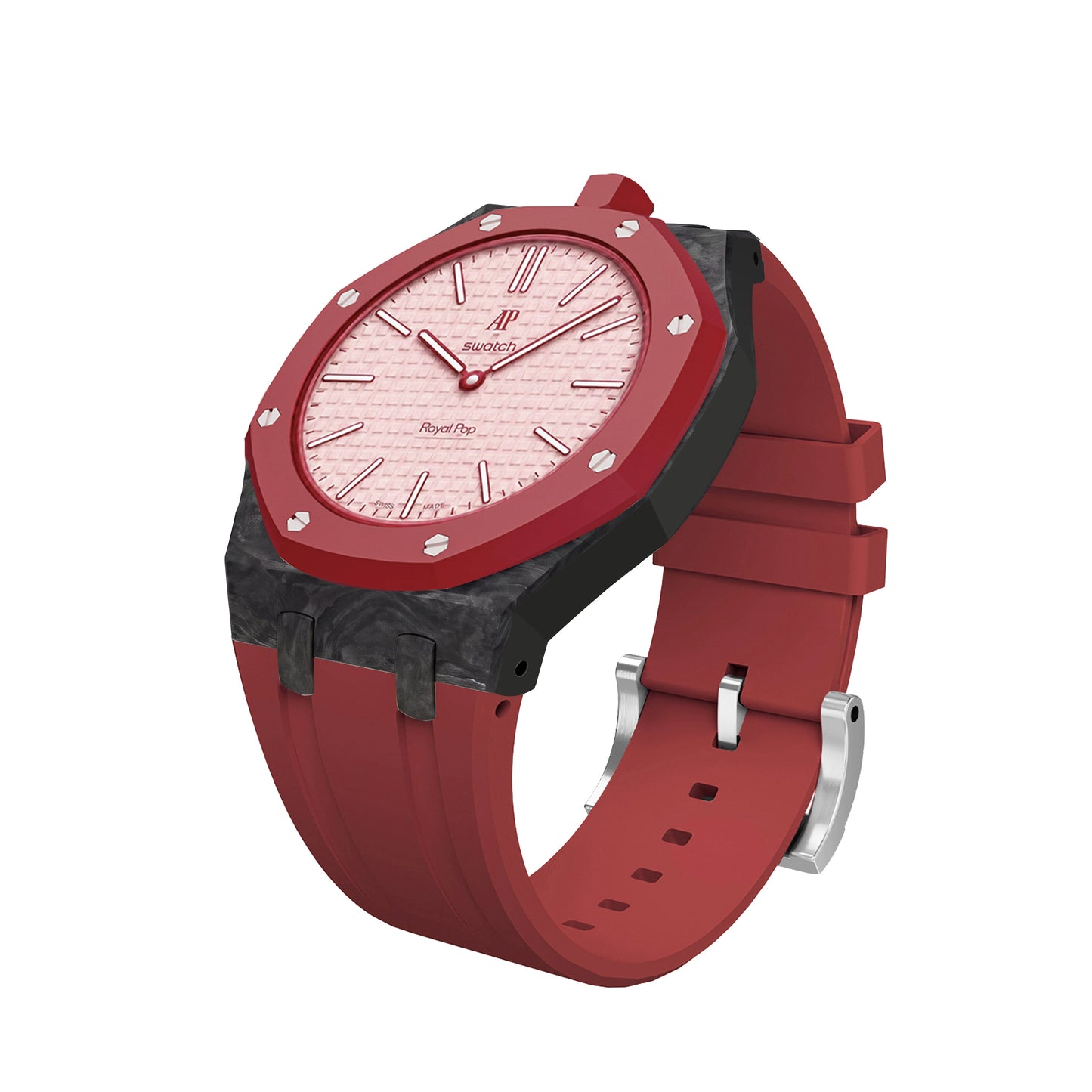 [AuraEcho]Royal Oak Pop Exclusive Carbon‑fiber Case & Silicone Strap(Only Strap)