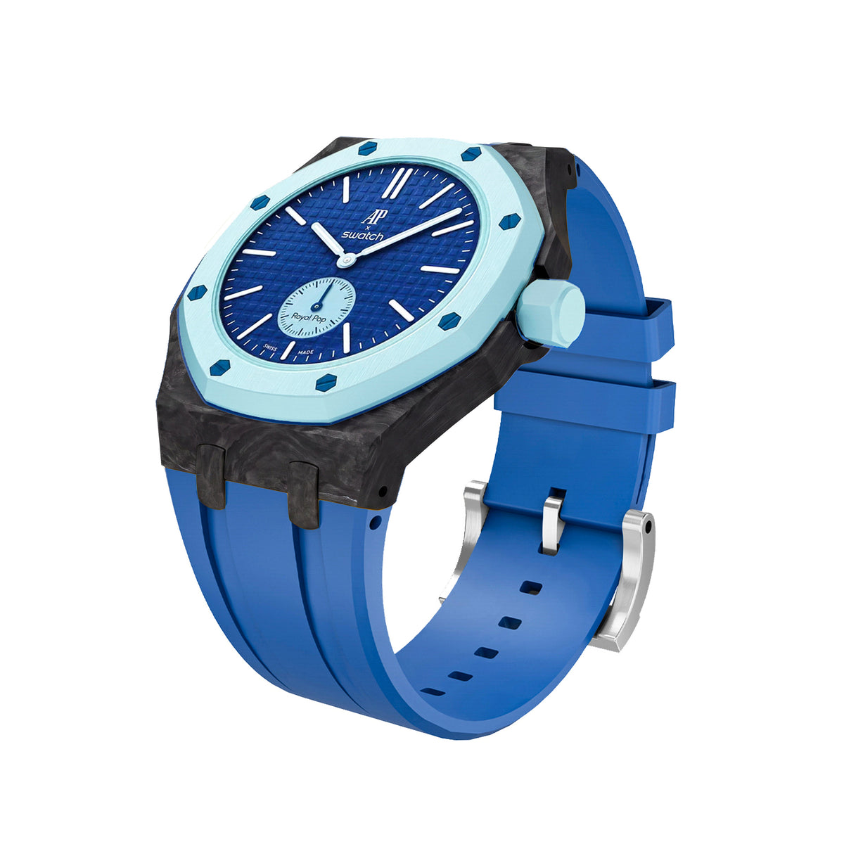 [AuraEcho]Royal Oak Pop Exclusive Carbon‑fiber Case & Silicone Strap(Only Strap)