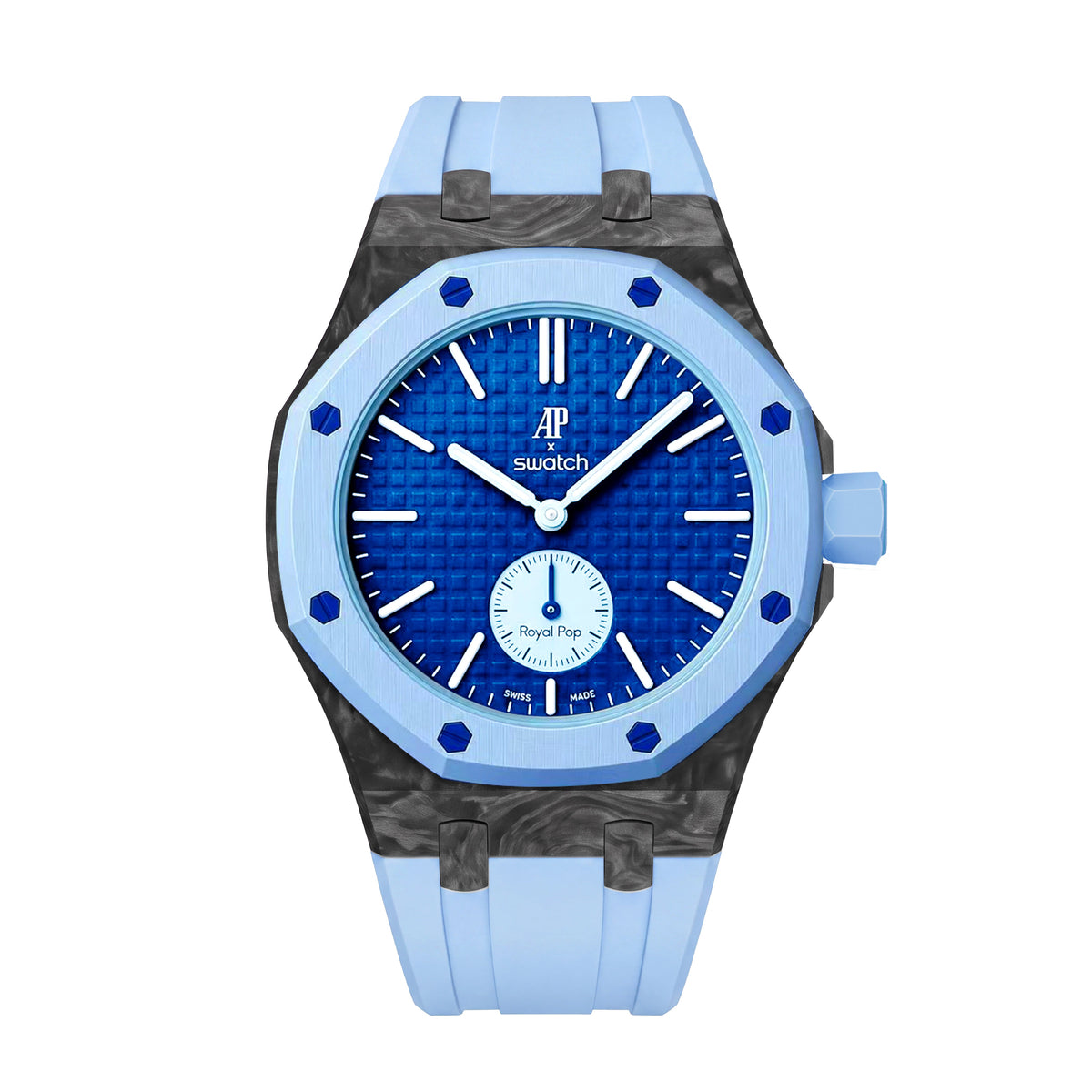 [AuraEcho]Royal Oak Pop Exclusive Carbon‑fiber Case & Silicone Strap(Only Strap)