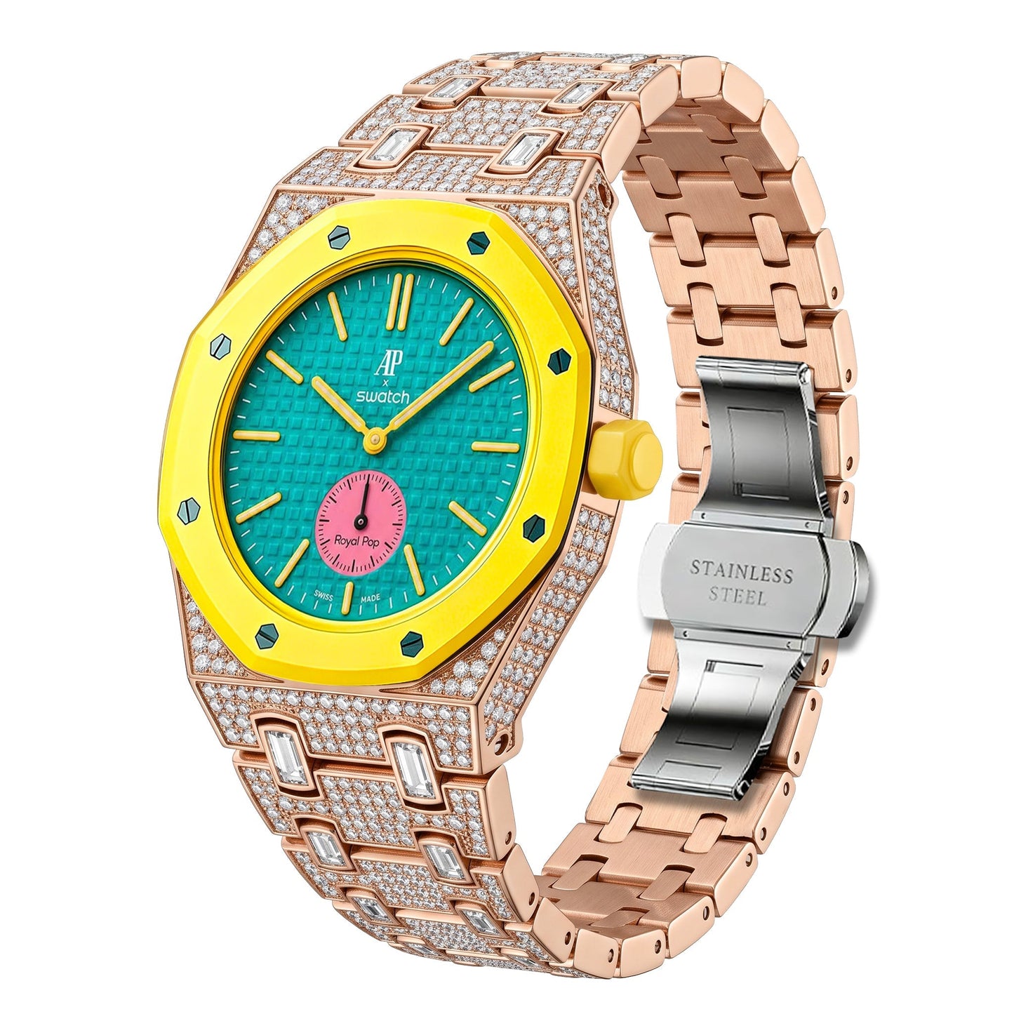 [AuraEcho]Royal Oak Pop Exclusive Bioceramic Case & Bioceramic Strap Full Diamond(Only Strap)