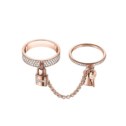 [AuraEcho]HM KELLY CLOCHETTE DOUBLE RING IN  WITH DIAMONDS