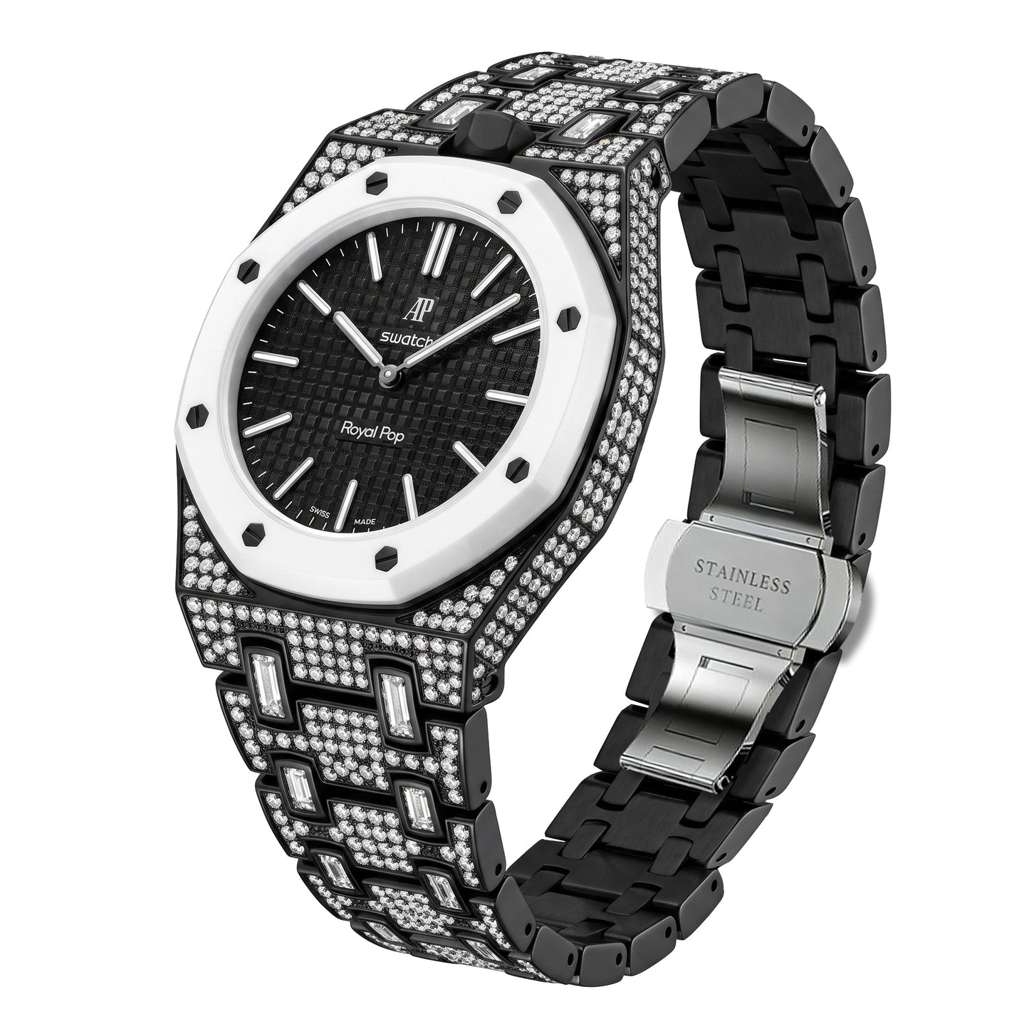 [AuraEcho]Royal Oak Pop Exclusive Bioceramic Case & Bioceramic Strap Full Diamond(Only Strap)