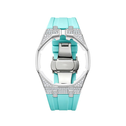 [AuraEcho] Royal Oak Pop Exclusive Steel Case With Diamond(Moissanite) & Silicone Strap