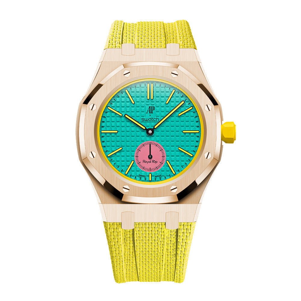 [AuraEcho]Steel Case & Fluoroelastomer Strap Full‑wrap Embedded Watch Band(Only Strap)