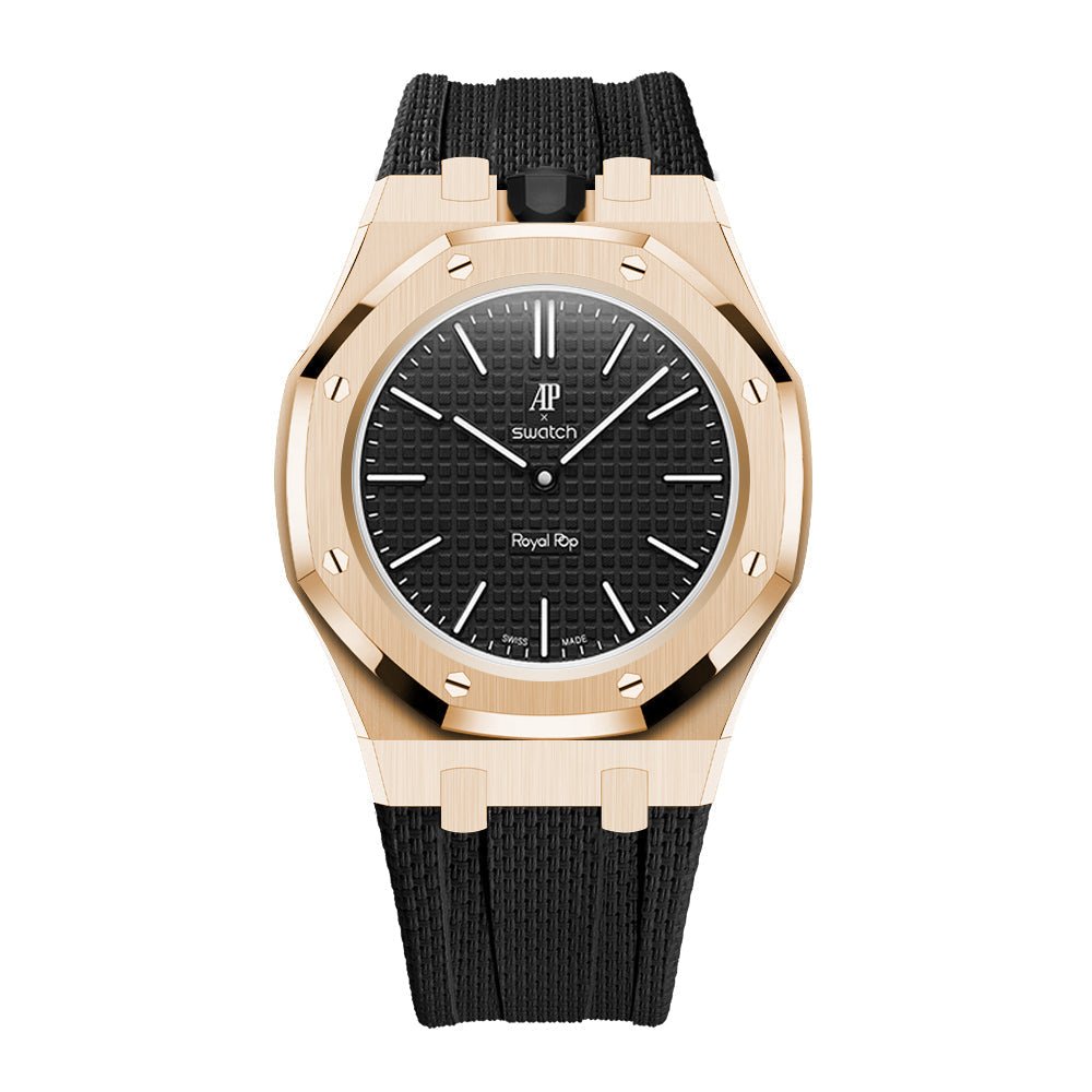 [AuraEcho]Steel Case & Fluoroelastomer Strap Full‑wrap Embedded Watch Band(Only Strap)