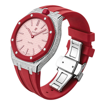 [AuraEcho] Royal Oak Pop Exclusive Steel Case With Diamond(Moissanite) & Silicone Strap
