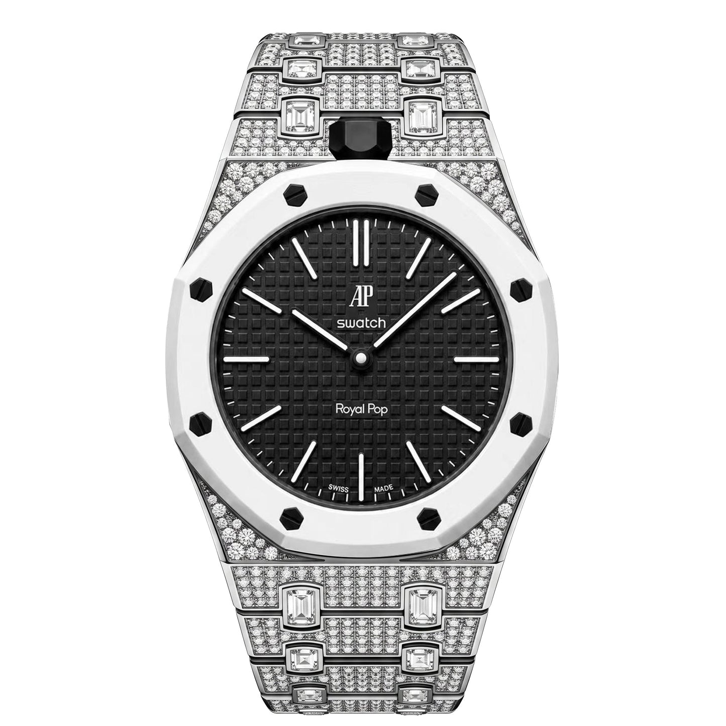 [AuraEcho]Royal Oak Pop Exclusive Bioceramic Case & Bioceramic Strap Full Diamond(Only Strap)