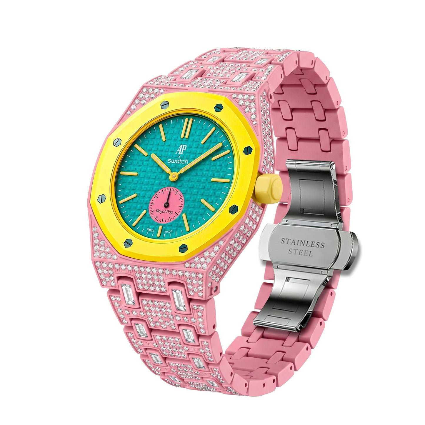 [AuraEcho]Royal Oak Pop Exclusive Bioceramic Case & Bioceramic Strap Full Diamond(Only Strap)