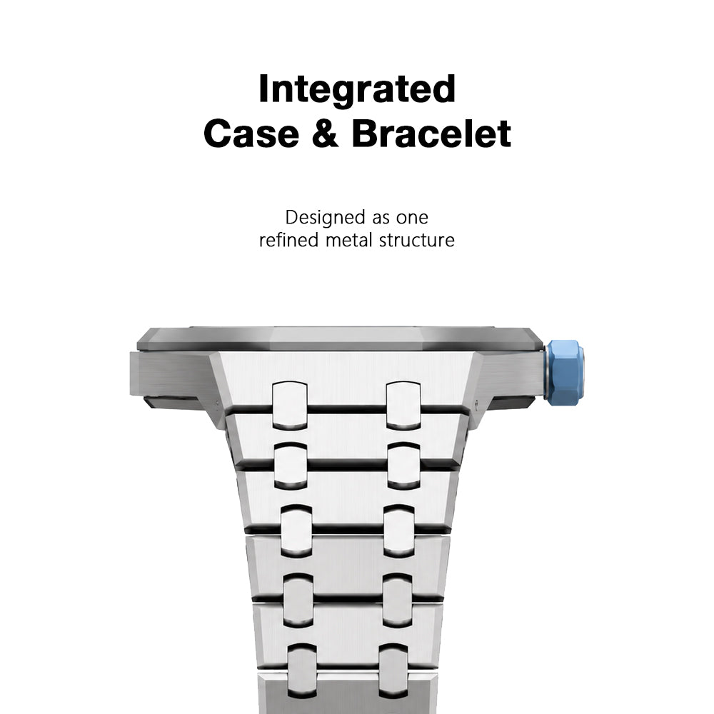 [AuraEcho]Royal Oak Pop Exclusive Steel Case & Strap Full‑wrap Embedded Watch Band (AP6013A)(Only Strap)