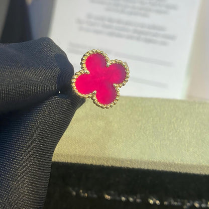 [AuraEcho]NEW CLOVER PINK ENAMEL RINGS