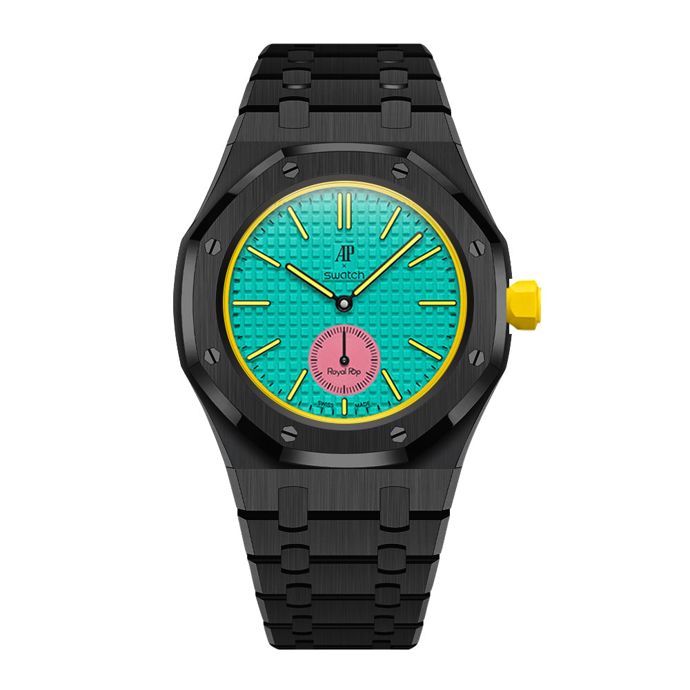 [AuraEcho]Royal Oak Pop Exclusive Steel Case & Strap Full‑wrap Embedded Watch Band (AP6013A)(Only Strap)