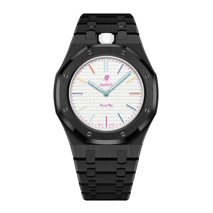 [AuraEcho]Royal Oak Pop Exclusive Steel Case & Strap Full‑wrap Embedded Watch Band (AP6013A)(Only Strap)