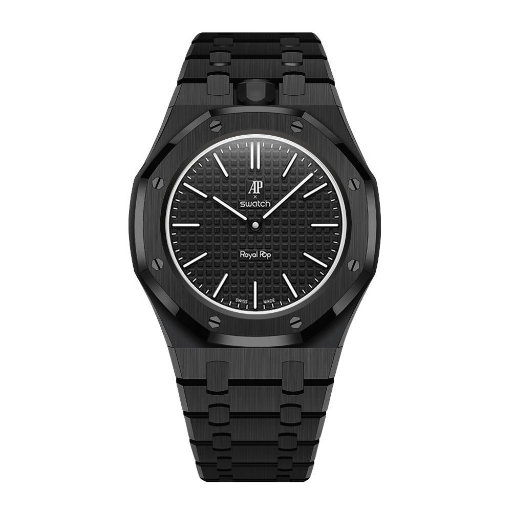 [AuraEcho]Royal Oak Pop Exclusive Steel Case & Strap Full‑wrap Embedded Watch Band (AP6013A)(Only Strap)