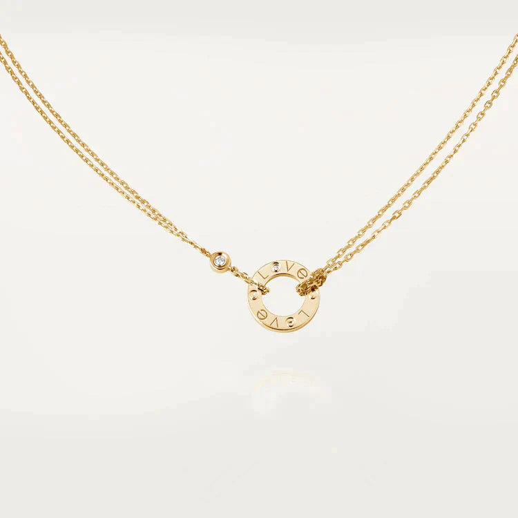 [AuraEcho]LOVE NECKLACE 16MM 2 DIAMONDS