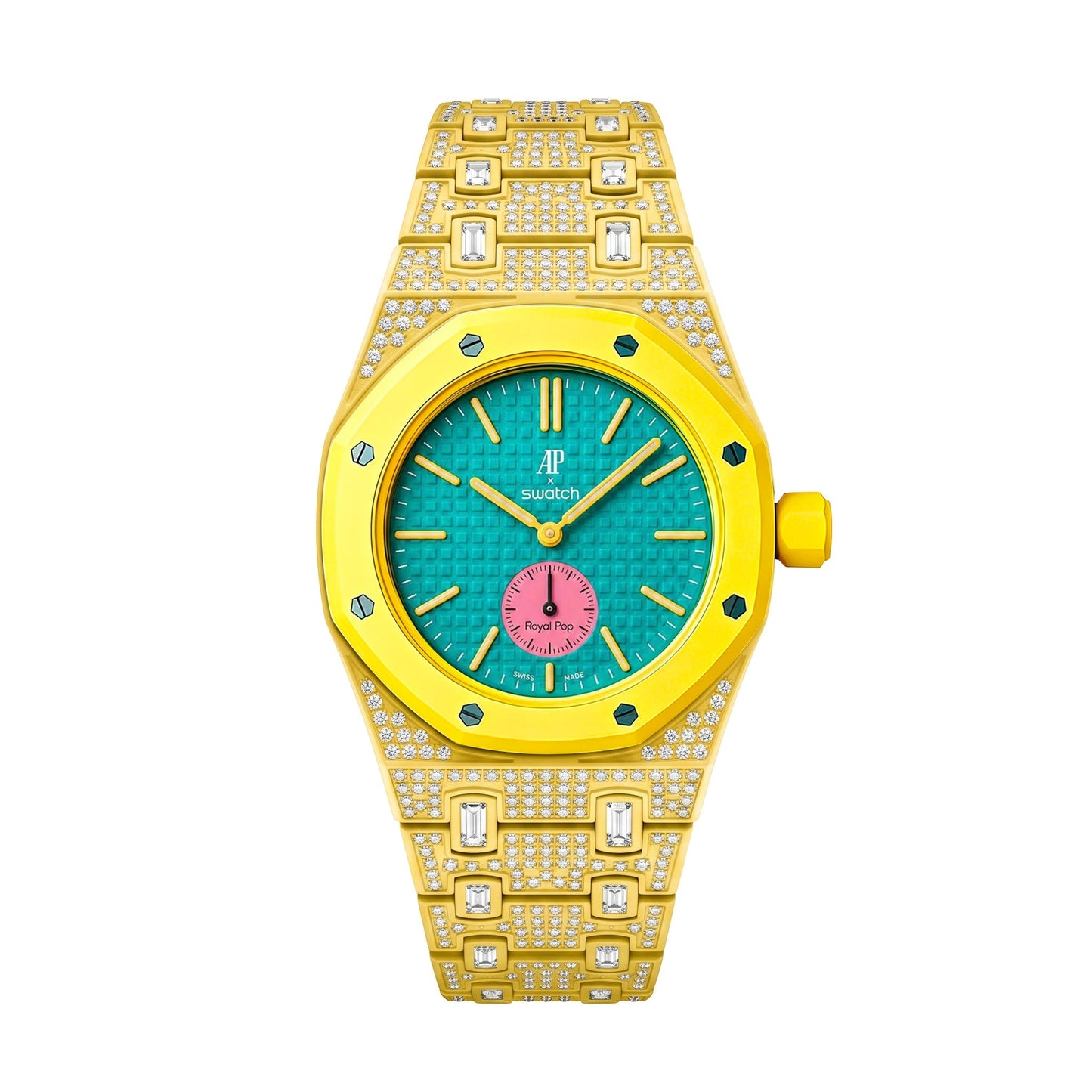 [AuraEcho]Royal Oak Pop Exclusive Bioceramic Case & Bioceramic Strap Full Diamond(Only Strap)