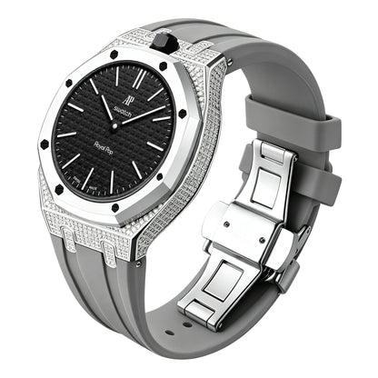 [AuraEcho] Royal Oak Pop Exclusive Steel Case With Diamond(Moissanite) & Silicone Strap