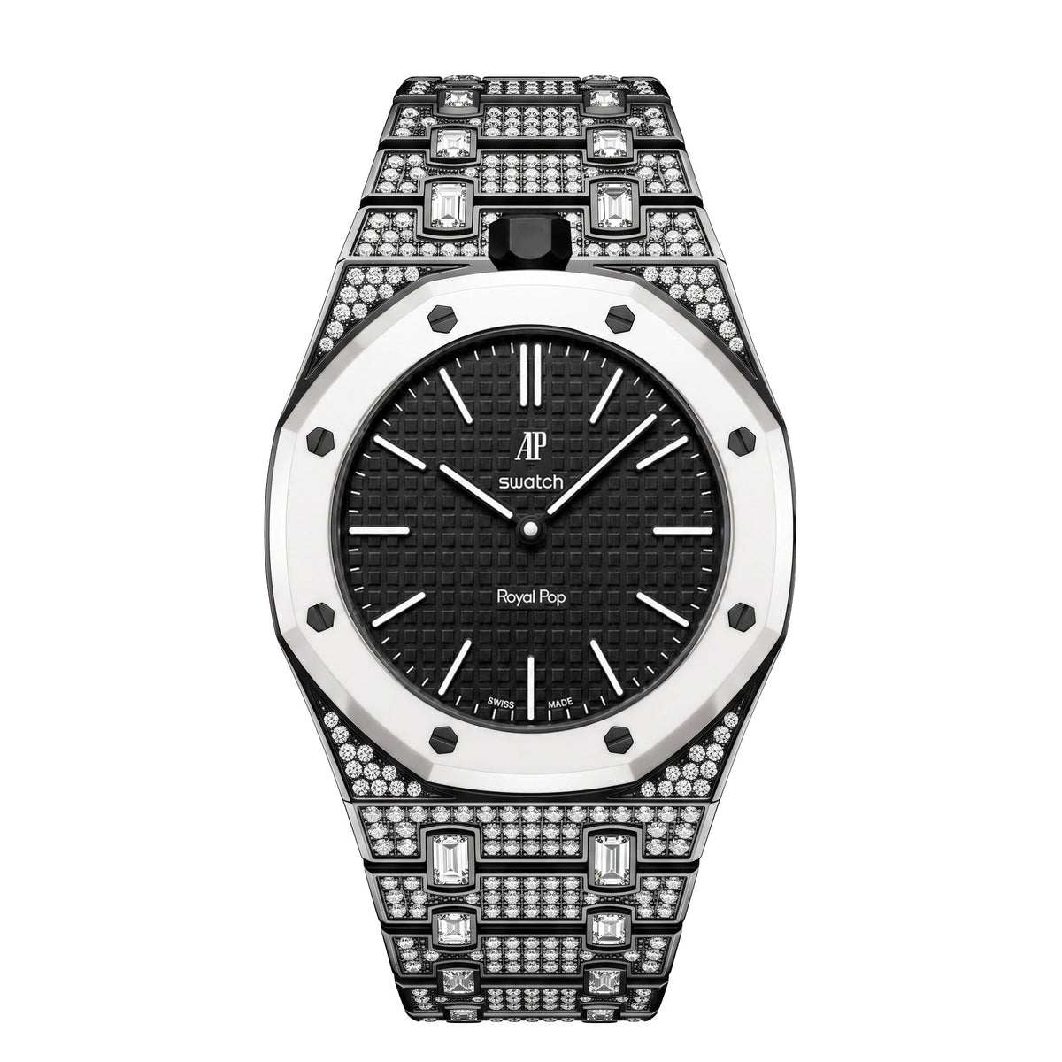 [AuraEcho]Royal Oak Pop Exclusive Bioceramic Case & Bioceramic Strap Full Diamond(Only Strap)