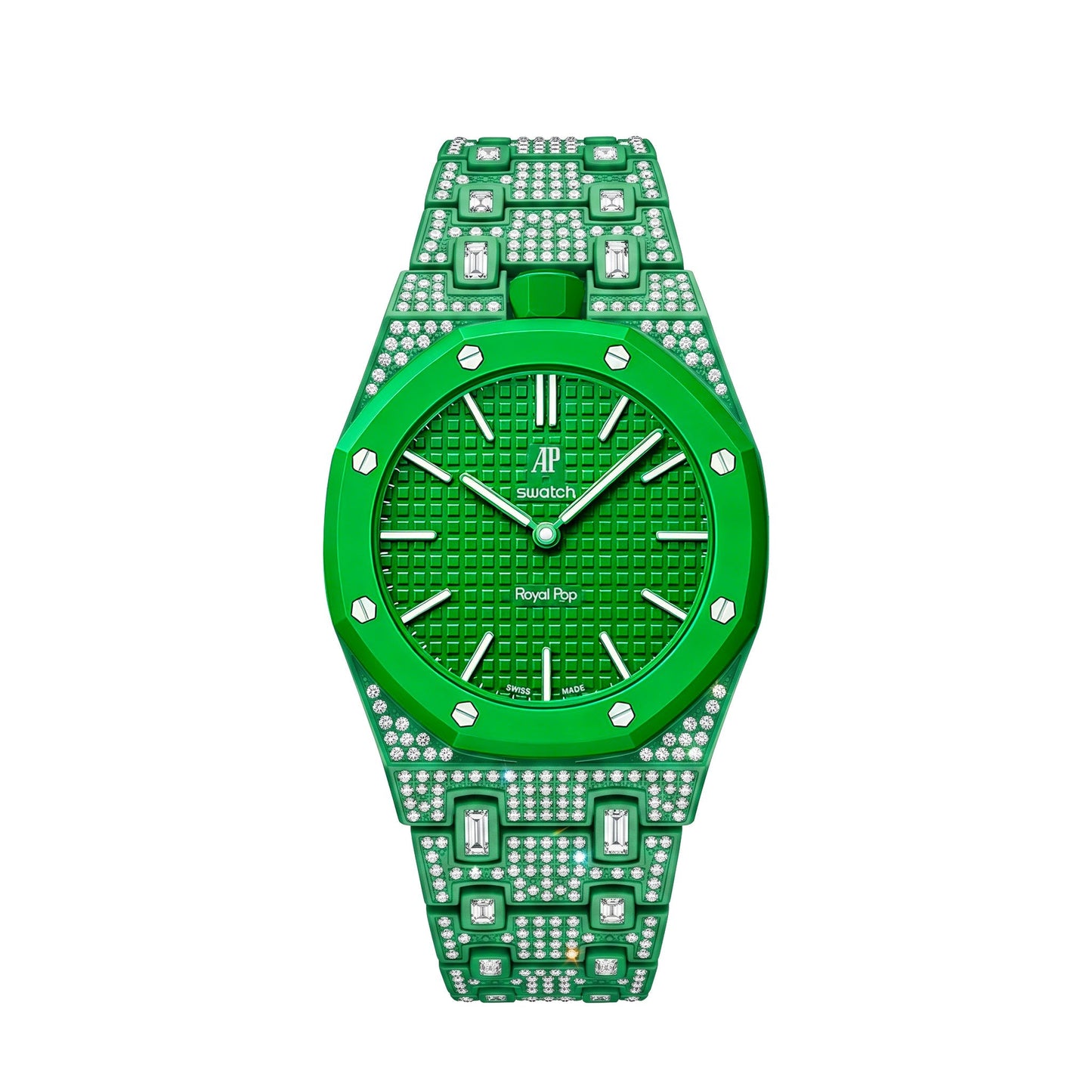 [AuraEcho]Royal Oak Pop Exclusive Bioceramic Case & Bioceramic Strap Full Diamond(Only Strap)