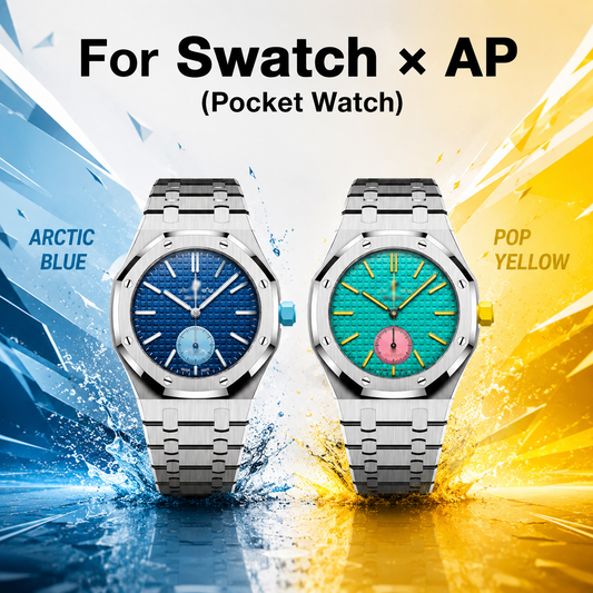 [AuraEcho]Royal Oak Pop Exclusive Steel Case & Strap Full‑wrap Embedded Watch Band (AP6013A)(Only Strap)