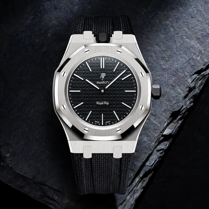 [AuraEcho]Steel Case & Fluoroelastomer Strap Full‑wrap Embedded Watch Band(Only Strap)